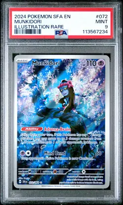 2024 POKEMON SFA EN-SHROUDED FABLE ILLUSTRATION RARE #072 MUNKIDORI PSA 9 - Image 1