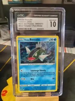 SWIRL CGC 10 GEM MINT Hisuian Basculin SWSH273 Cosmos Holo Black Star Pokemon - Image 1