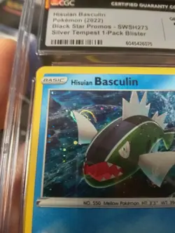 SWIRL CGC 10 GEM MINT Hisuian Basculin SWSH273 Cosmos Holo Black Star Pokemon - Image 2