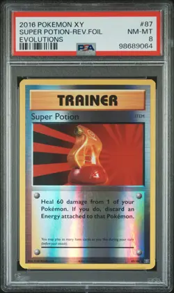 2016 POKEMON XY EVOLUTIONS #87 SUPER POTION-REVERSE FOIL PSA 8 - Image 1