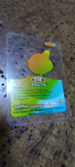 Ralts 038 Pokemon Lamincards Edibas - ESP - GOOD - Image 2