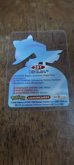 Kirlia 281 Pokemon Lamincards Edibas - ITA - GOOD - Image 2
