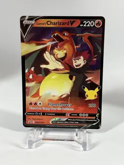 Lance's Charizard V # SWSH133 Ultra Rare Black Star Promo Pokemon TCG Card NM - Image 1