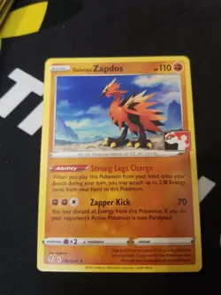 Galarian Zapdos Pokemon Prize Pack Series 1 Promo Pokemon Card NM/LP Play Stamp - Image 1
