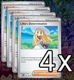 4x Lillie's Determination 119/132 - ME01: Mega Evolution - Pokemon TCG - Image 1