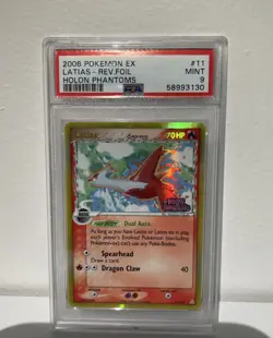 PSA 9 Mint 2006 POKEMON EX HOLON PHANTOMS #11 LATIAS REVERSE HOLO FOIL RARE - Image 1