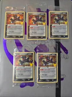 Pokemon TCG Greninja Gold Star SWSH144 Celebrations ETB Promo Sealed - Lot of 5 - Image 1