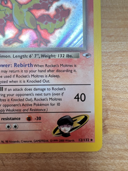Rocket’s Moltres 12/132 Pokemon TCG Gym Heroes Unlimited Holo - LP/NM - Image 4