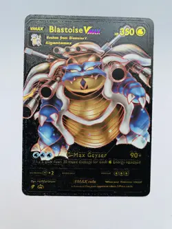 Blastoise Vmax G-Max Geyser Black Foil Fan Art Art Pokemon Card RARE - Image 1