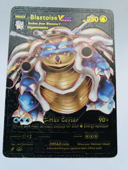 Blastoise Vmax G-Max Geyser Black Foil Fan Art Art Pokemon Card RARE - Image 2