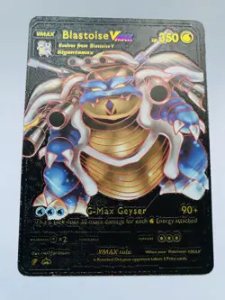 Blastoise Vmax G-Max Geyser Black Foil Fan Art Art Pokemon Card RARE - Image 4