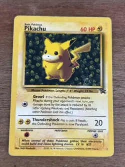 Pikachu Pokemon Black Star Promo #1 TCG Pokemon Card Heavily Played HP DAMAGED - Image 1