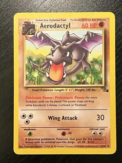 Aerodactyl Pokemon Card TCG 16/62 | RARE 1999-2000 LP | Fossil - Image 2