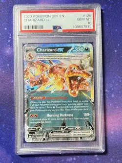 PSA 10 GEM MINT Charizard Ex 125/197 HOLO RARE Obsidian Flames Pokemon Card - Image 1
