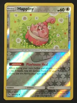 Pokemon TCG Happiny 161/214 Reverse Holo Uncommon SM Unbroken Bonds NM CUTE CARD - Image 1