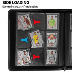 Toploader Binder, top loader binder for cards, Holds 324 Toploaders, 9-pocket - Image 4
