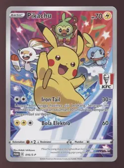 PIKACHU 016/S-P MEWTWO 184/S-P CHARIZARD 181 INDONESIAN KFC STAMPED POKEMON CARD - Image 3