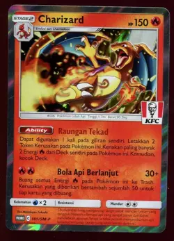 PIKACHU 016/S-P MEWTWO 184/S-P CHARIZARD 181 INDONESIAN KFC STAMPED POKEMON CARD - Image 4