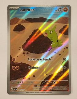 Larvitar 203/197 Obsidian Flames Full Art Ultra Rare Holo Pokemon Card NM - Image 1