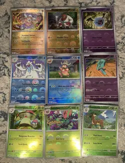 Lot of 9 Pokeball Reverse Holo Cards from BB/WF White Flare/Prismatic Evolutions - Image 1