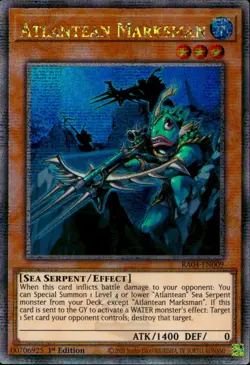 Yugioh RA04-EN009 Atlantean Marksman - Quarter Century Secret Rare - Image 1