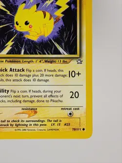 Pokemon Neo Genesis Pikachu Card 70/111 Unlimited Near Mint Condition - Image 4