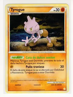 ~ESP~ SPANISH RARE Tyrogue 33/123 HGSS HeartGold Soulsilver Pokemon Card (HG) - Image 1