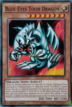 DPBC-EN043 BLUE-EYES TOON DRAGON COMMON 1ST EDITION YuGiOh CARD - Image 1