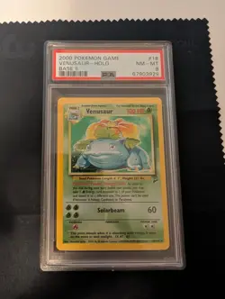 Pokemon TCG Venusaur Holo Rare Card 18/130 Base Set 2 PSA 8 - Image 1