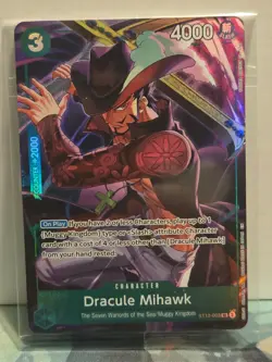 One Piece Card Game TCG Dracule Mihawk English Super Rare Card ST12-003 - Image 1