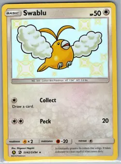 Swablu SV42/SV94 Holo Hidden Fates: Shiny Vault - Pokemon Card - NM - Image 1
