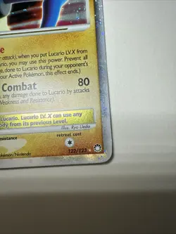 Lucario LV.X Holo Card 122/123 Mysterious Treasures Ultra Rare - Image 5