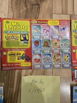 X5 1999 Pokemon Lunchables Cardboard Box Cards UNCUT SHEET - SOLD AS IS - Image 3