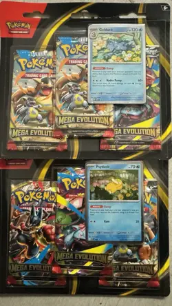 Pokemon TCG Mega Evolution Triple Pack- Golduck & Psyduck Double Pack - Image 1
