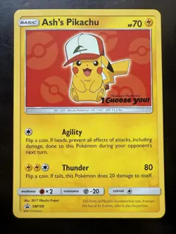 Pokemon Ash's Pikachu SM109 Movie Exclusive Black Star Promo (LP) - Image 1