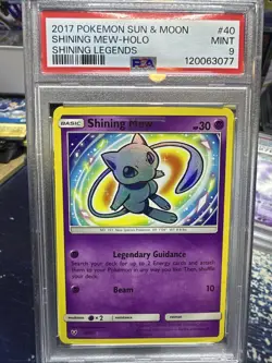 PSA 9 Shining Mew #40/73 Holo 2017 Pokemon Sun & Moon SM Shining Legends - Image 1