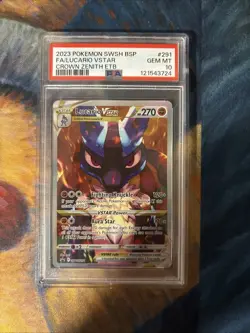 Pokemon TCG Crown Zenith Promo Lucario VSTAR SWSH291 PSA 10 Gem Mint - Image 1