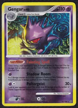 Pokemon Gengar 18/100 Reverse Holo Diamond & Pearl Stormfront - Image 1