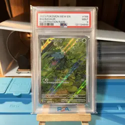 BULBASAUR #166 ILLUSTRATION RARE 2023 POKEMON MEW EN SCARLET & VIOLET 151 PSA 9 - Image 1