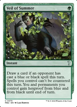 MTG Veil of Summer White Border Mystery Booster 2 Regular Card NM MTG - Image 1