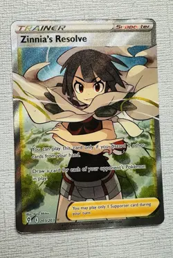 Zinnias Resolve 203/203 Full Art Trainer Pokemon Card TCG - Evolving Skies - NM - Image 1