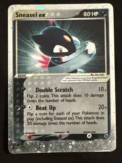 Pokemon 2003 Sneasel EX Ruby and Sapphire Holo Ultra Rare Card 103/109 - Image 2