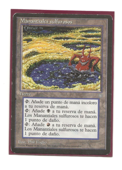 SULFUROUS SPRINGS Ice Age VG /MP Magic Era Glacial Spanish Manantiales MTG - Image 1