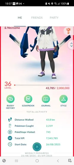 Pokemon Go (Stage 36) Shiny Legendary/ultrabeast Necrozma ( 6 Legendary ) - Image 1