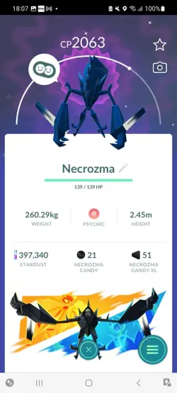 Pokemon Go (Stage 36) Shiny Legendary/ultrabeast Necrozma ( 6 Legendary ) - Image 2