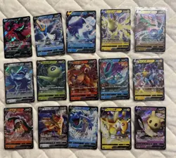 Japanese PREMIUM Pokemon lot of 135 textured V, VSTAR, & Rare starter Deck Cards - Image 1