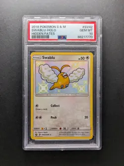 PSA 10 - 2019 Pokemon SWABLU - SV42/SV94 - Shiny Holo - Hidden Fates - Image 1