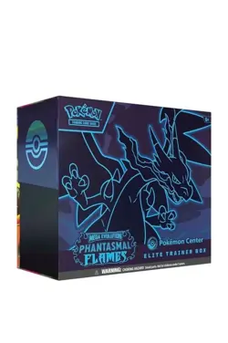 Pokemon TCG Phantasmal Flames Pokemon Center ETB Elite Trainer Box in hand - Image 1