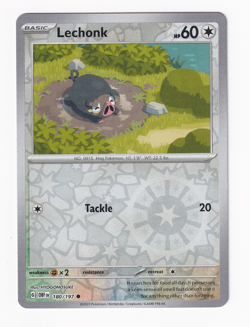 Lechonk 180/197 Obsidian Flames 2023 Reverse Holo Pokemon Card Near Mint NM - Image 1