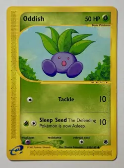 Oddish 122/165 (LP) Common Expedition E-Reader WOTC 2002 Pokemon Card - Image 1